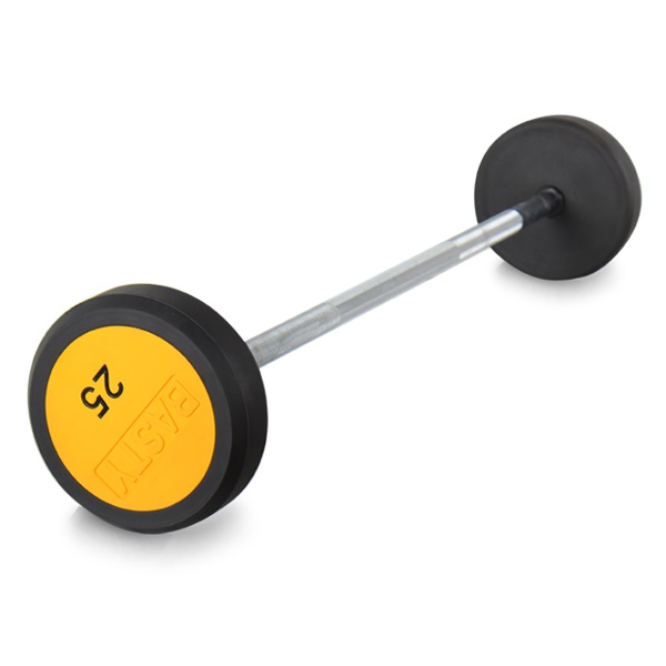 DP05B 小杠鈴 PU彩色標貼黑色固定杠鈴生產廠家